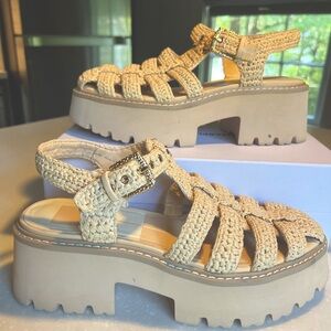Dolce Vita Tan Woven Platform Sandals